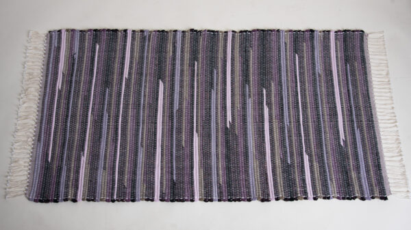 Corduroy Rug, Purple-Tan-Black, 55x28