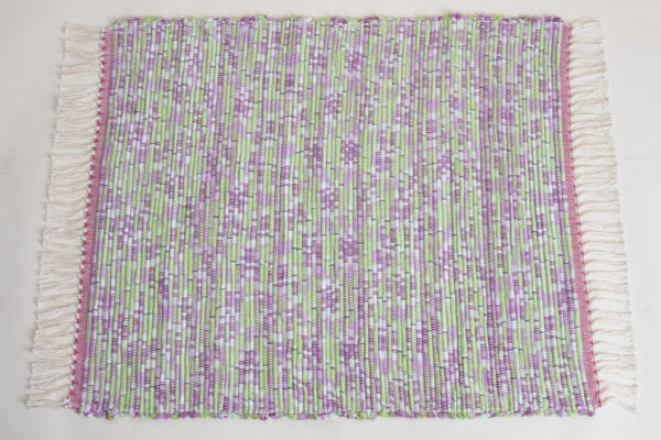 Poly-cotton Rug, Lime Green-Hot Pink, 34x27