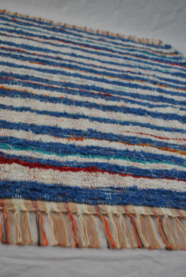 Fluffy Rug, Colourful Stripe, 43x35 - Image 4