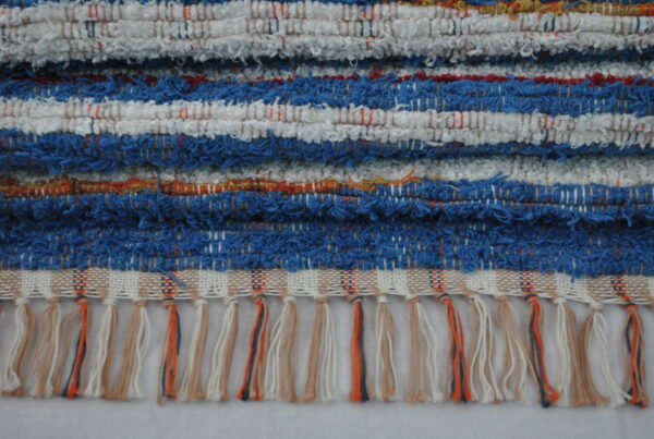 Fluffy Rug, Colourful Stripe, 43x35 - Image 2